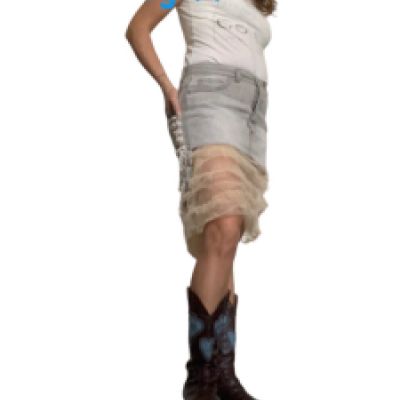Gonna denim e tulle