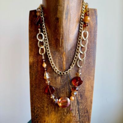 Collana colori caldi multifilo
