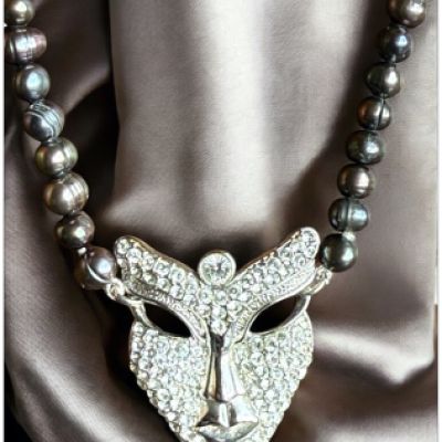 Collana Maschera strass