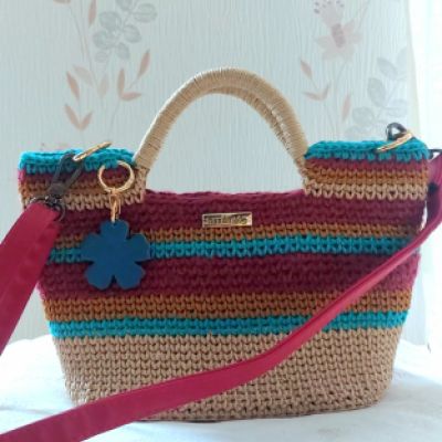 BORSA CROCHET CON TRACOLLA