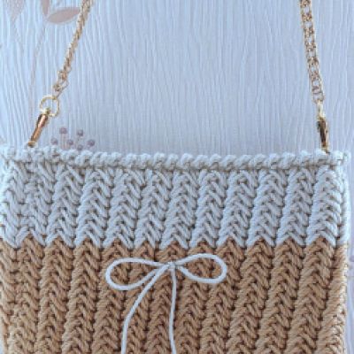 BORSA BICOLORE BIANCA E BEIGE