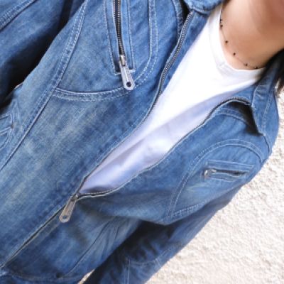 Giubbino jeans paperone