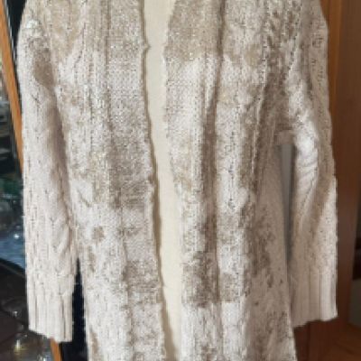 Cardigan Versace spalmato oro