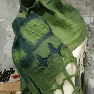 Stola in feltro e seta 