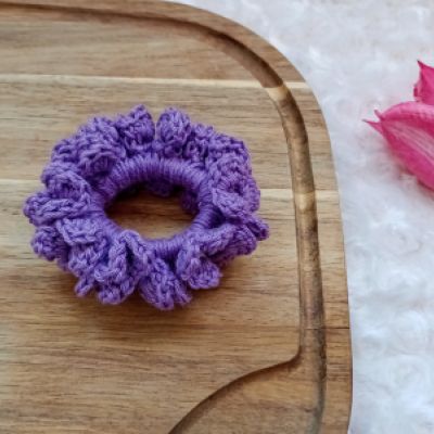 Elastico per capelli all'uncinetto – Lavanda