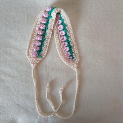 Fascia per capelli fatta a mano all'uncinetto - Boho floreale