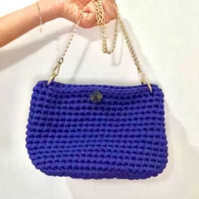 Uncinetto bag viola