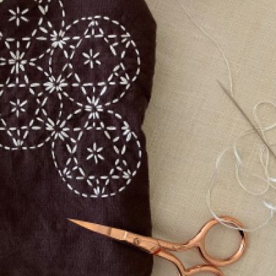 Borsa Sashiko Koyozashi Kamon