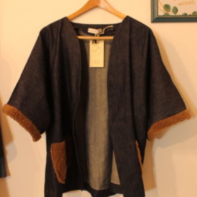 Kimono in jeans e bouclè