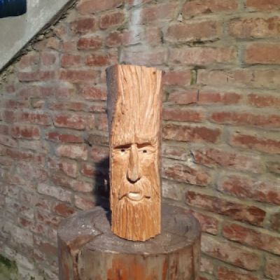 Tundro in legno scolpito con motosega